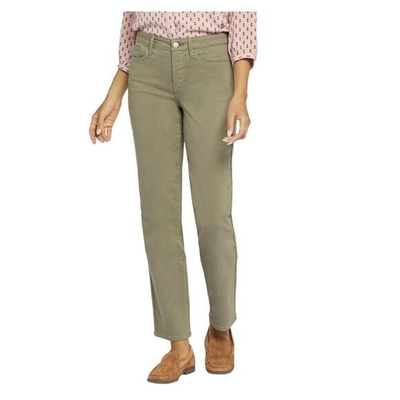 NYDJ Relaxed Avocado Slender Stretch Straight Jean Flattering Lift Tuck 10 - Picture 1 of 9